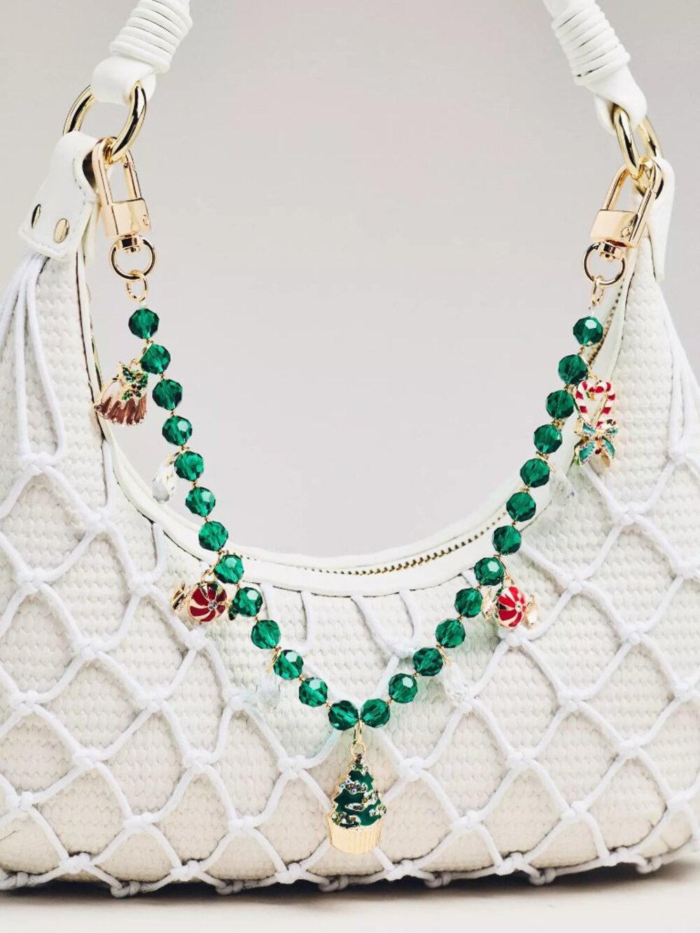 Anthropologie Icon Pearl Bag Charm Holiday Icons